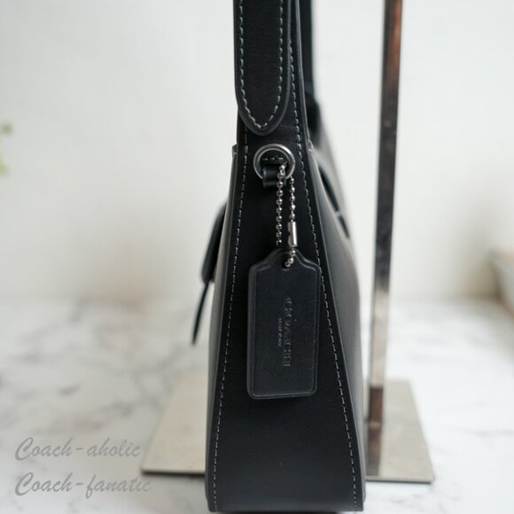 NWT Coach CAA92 Eliza Shoulder Bag With Zipper Closure Refined Leather Black - Picture 6 of 14